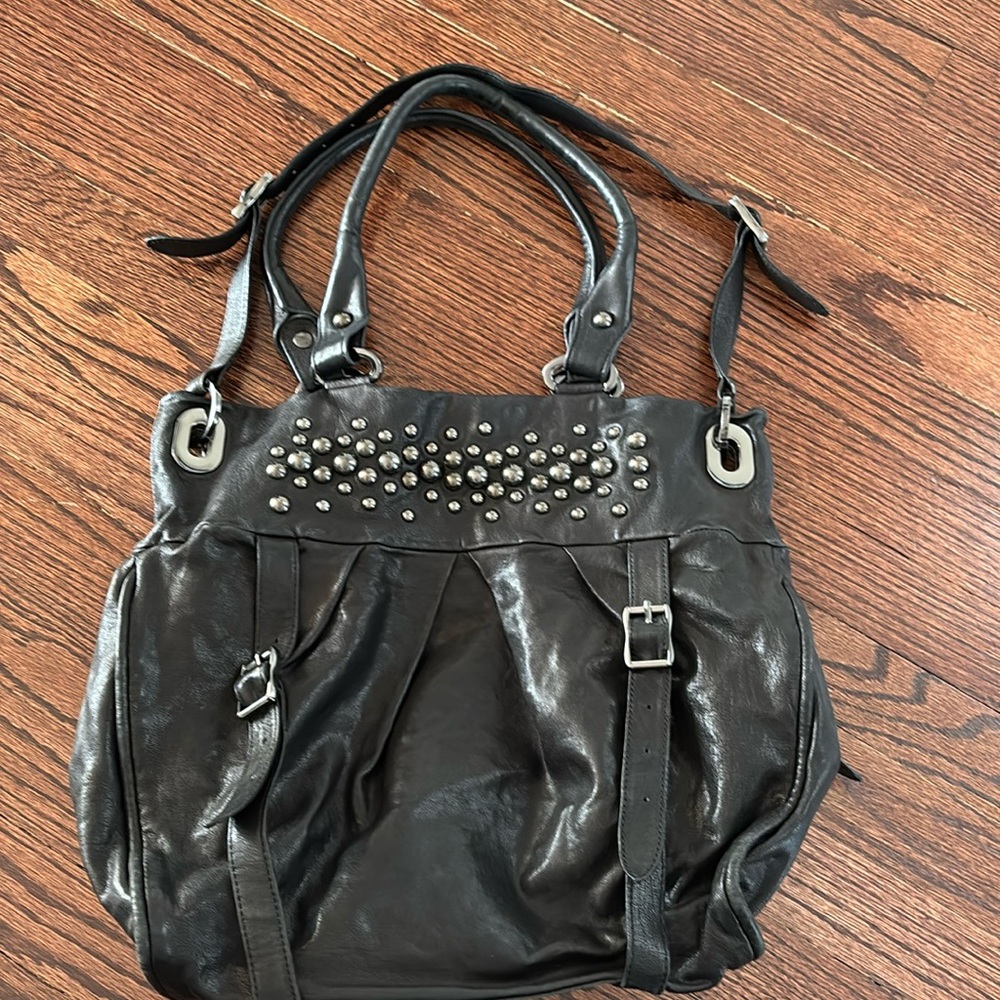 Treesje Black leather shoulder bag